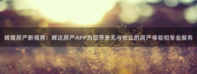 壹号大舞台怎么注册：辉煌房产新视界：辉达房产APP为您带来无与伦比的房产体验和专业服务